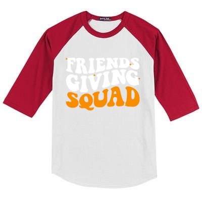 Groovy Friendsgiving Squad Funny Thanksgiving Kids Colorblock Raglan Jersey