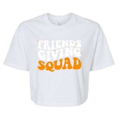 Groovy Friendsgiving Squad Funny Thanksgiving Bella+Canvas Jersey Crop Tee