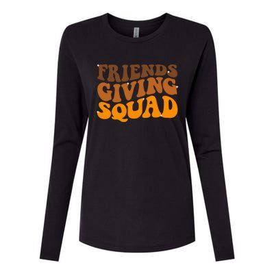 Groovy Friendsgiving Squad Funny Thanksgiving Womens Cotton Relaxed Long Sleeve T-Shirt