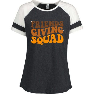 Groovy Friendsgiving Squad Funny Thanksgiving Enza Ladies Jersey Colorblock Tee