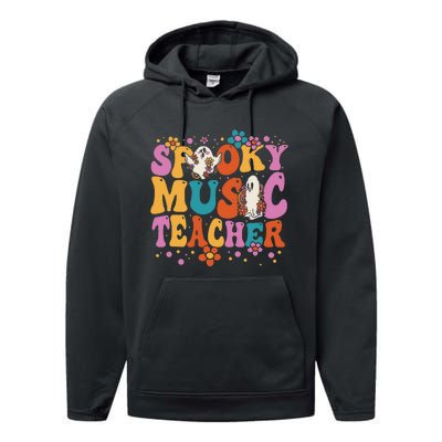 Groovy Faboolous Spooky Music Teacher Halloween Performance Fleece Hoodie