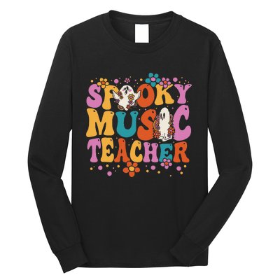 Groovy Faboolous Spooky Music Teacher Halloween Long Sleeve Shirt