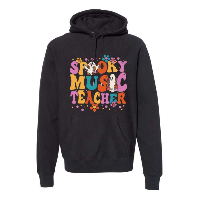 Groovy Faboolous Spooky Music Teacher Halloween Premium Hoodie