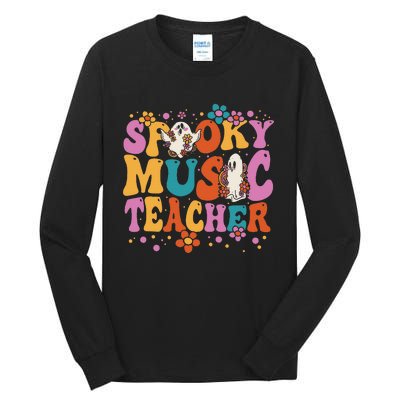 Groovy Faboolous Spooky Music Teacher Halloween Tall Long Sleeve T-Shirt