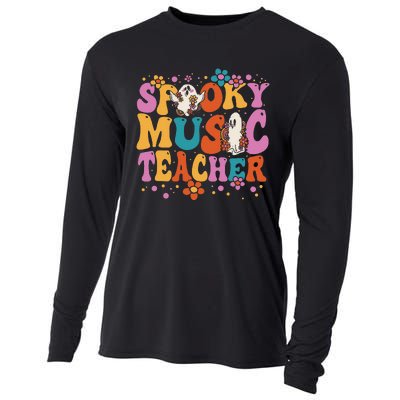 Groovy Faboolous Spooky Music Teacher Halloween Cooling Performance Long Sleeve Crew