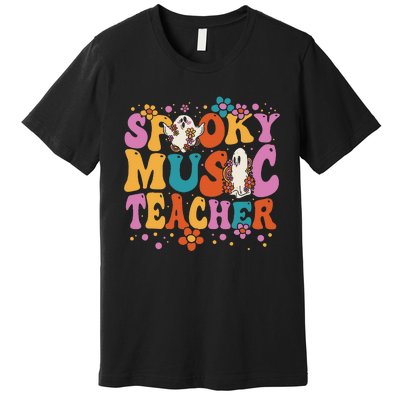 Groovy Faboolous Spooky Music Teacher Halloween Premium T-Shirt