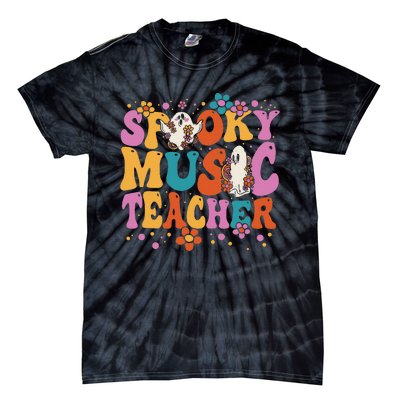 Groovy Faboolous Spooky Music Teacher Halloween Tie-Dye T-Shirt