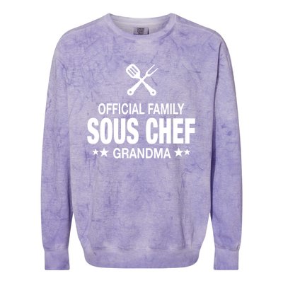 Grandma Family Sous Chef Funny Cooking Grandma Meaningful Gift Colorblast Crewneck Sweatshirt