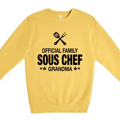 Grandma Family Sous Chef Funny Cooking Grandma Meaningful Gift Premium Crewneck Sweatshirt