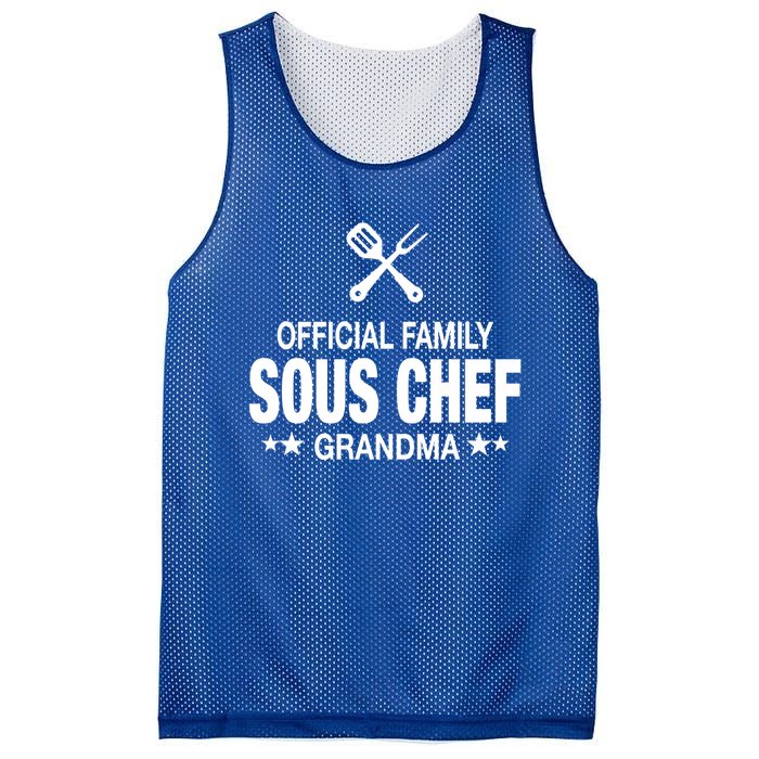 Grandma Family Sous Chef Funny Cooking Grandma Meaningful Gift Mesh Reversible Basketball Jersey Tank