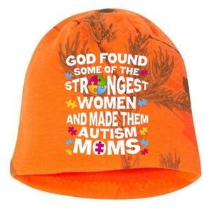 God Found Strongest Women And Make Them Autism Moms Kati - Camo Knit Beanie