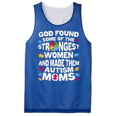 God Found Strongest Women And Make Them Autism Moms Mesh Reversible Basketball Jersey Tank