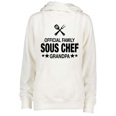 Grandpa Family Sous Chef Funny Cooking Grandpa Great Gift Womens Funnel Neck Pullover Hood