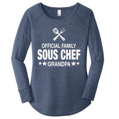 Grandpa Family Sous Chef Funny Cooking Grandpa Great Gift Women's Perfect Tri Tunic Long Sleeve Shirt