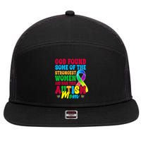 God Found Some Of The Strongest Women Autism Mom 7 Panel Mesh Trucker Snapback Hat