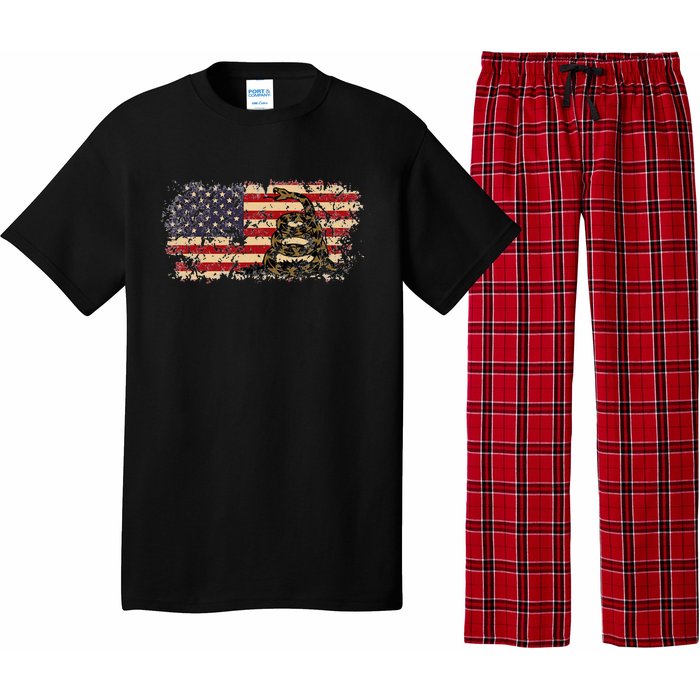 Gadsden Flag Snake America Usa Patriotic Vintage Gift Pajama Set