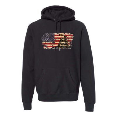 Gadsden Flag Snake America Usa Patriotic Vintage Gift Premium Hoodie