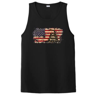 Gadsden Flag Snake America Usa Patriotic Vintage Gift PosiCharge Competitor Tank