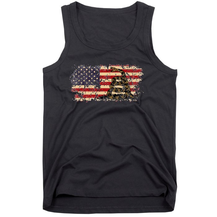 Gadsden Flag Snake America Usa Patriotic Vintage Gift Tank Top