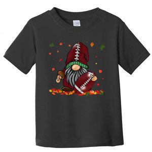 Gnome Football Season Thanksgiving Fall Leaves Autumn Toddler T-Shirt