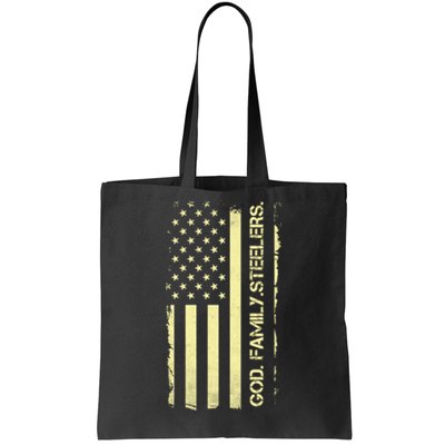 God Family Steelers Pro Us Flag FatherS Day Dad Gift Tote Bag