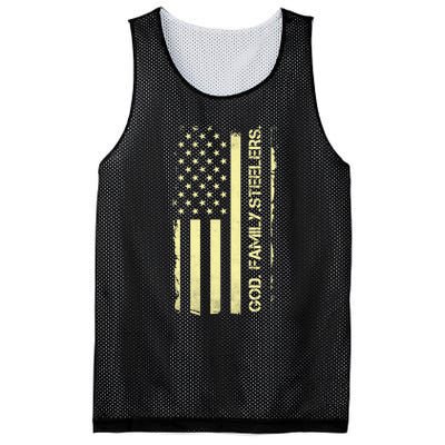 God Family Steelers Pro Us Flag FatherS Day Dad Gift Mesh Reversible Basketball Jersey Tank