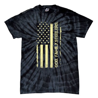 God Family Steelers Pro Us Flag FatherS Day Dad Gift Tie-Dye T-Shirt