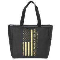 God Family Steelers Pro Us Flag FatherS Day Dad Gift Zip Tote Bag