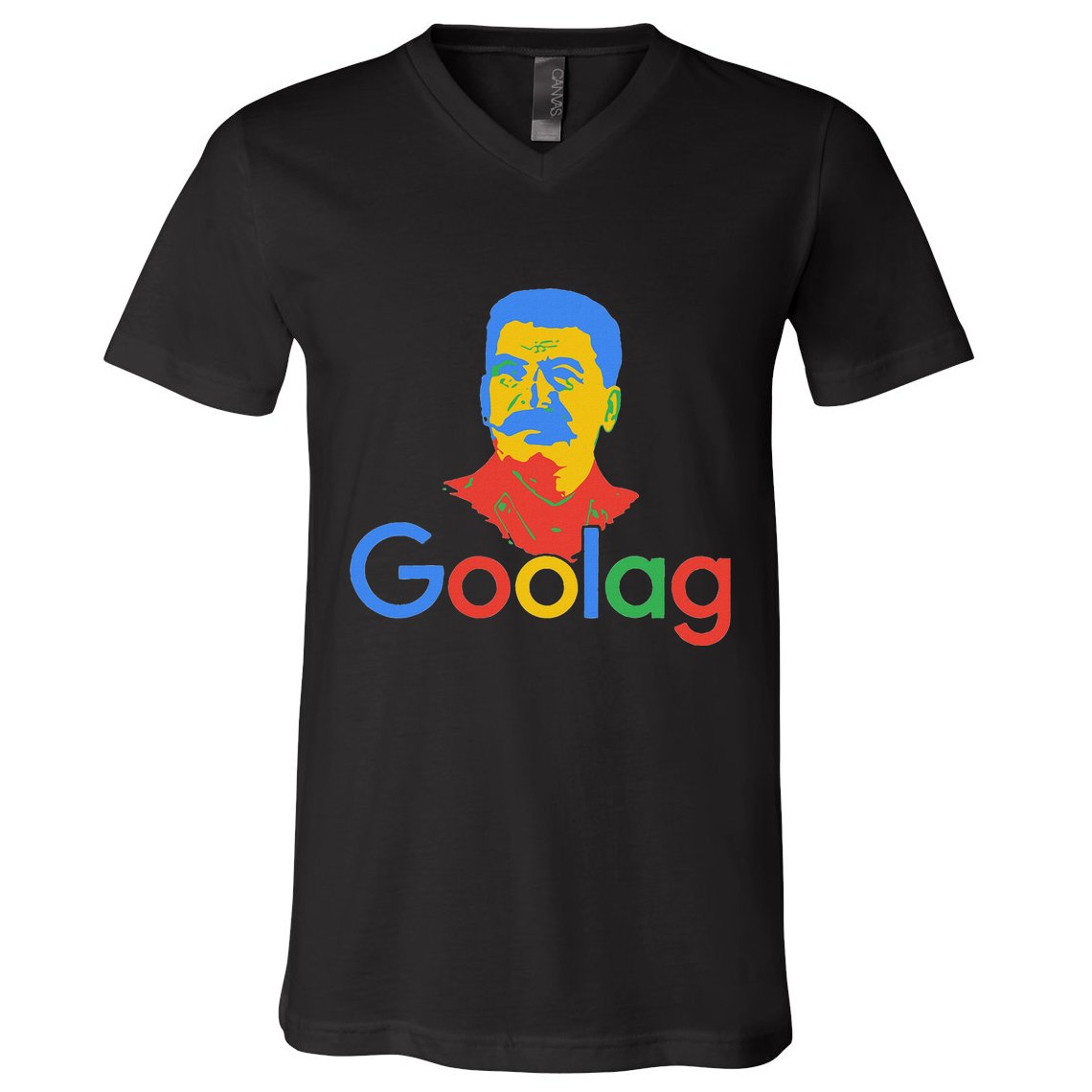 Goolag Funny Soviet Era Political Joke Free Speech Stalin V-Neck T-Shirt