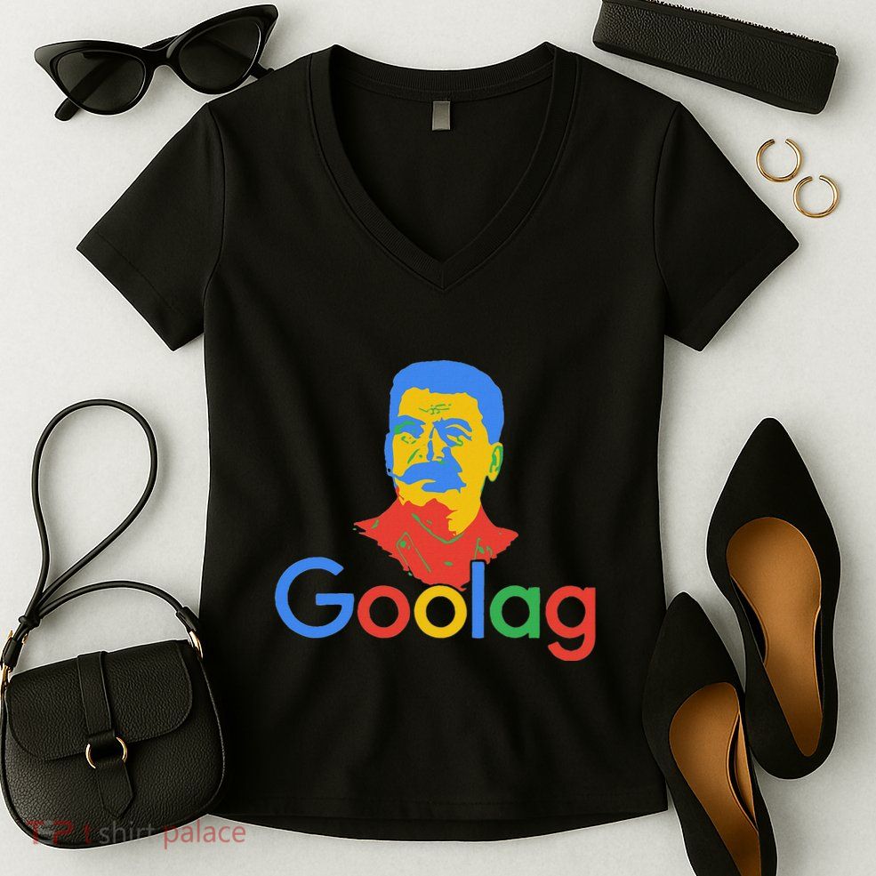 Goolag Funny Soviet Era Political Joke Free Speech Stalin Women's V-Neck T-Shirt
