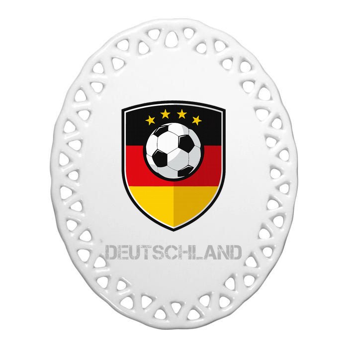 Germany Football Soccer Team Deutschland Ceramic Oval Ornament