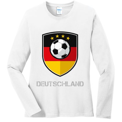 Germany Football Soccer Team Deutschland Ladies Long Sleeve Shirt