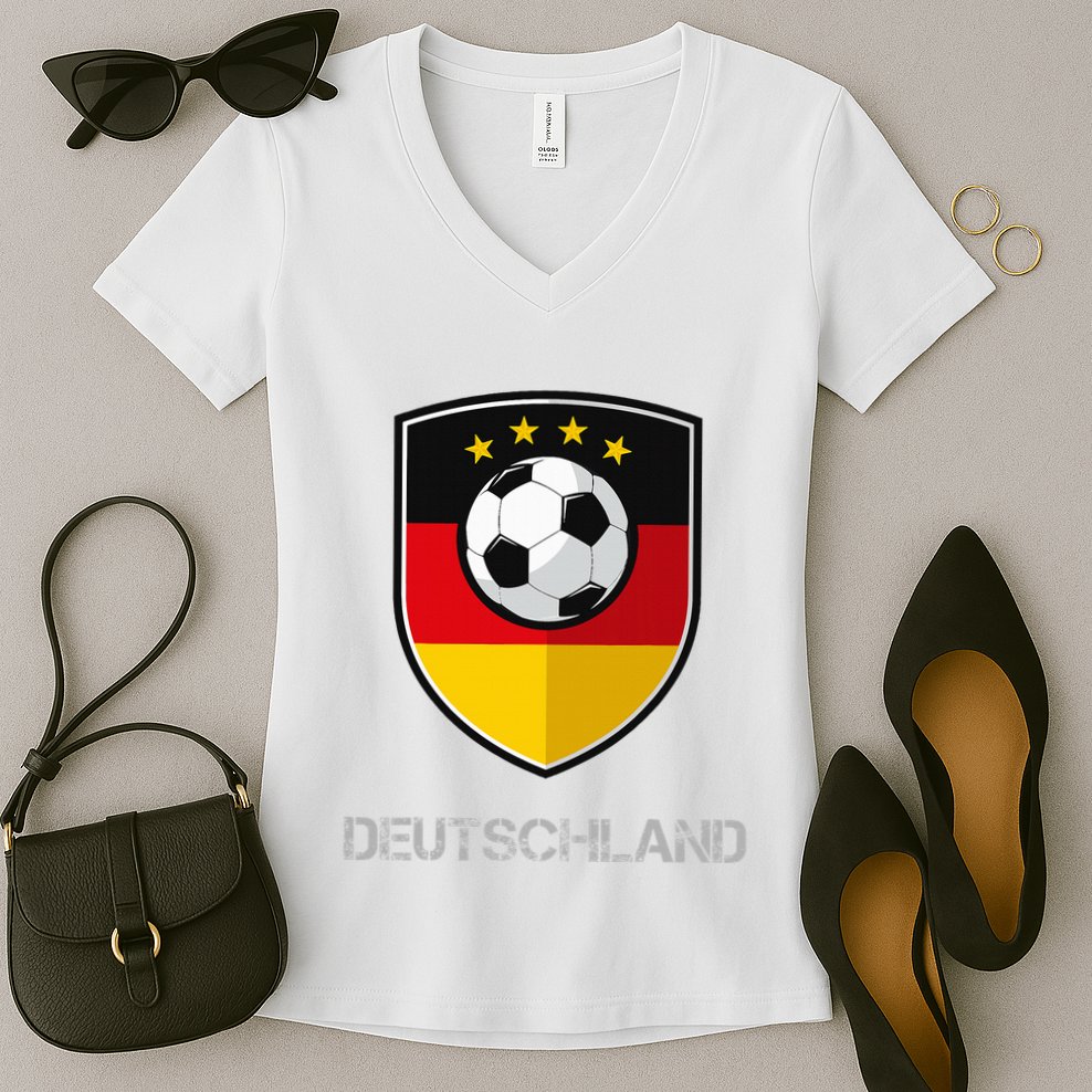 Germany Football Soccer Team Deutschland Women's V-Neck T-Shirt