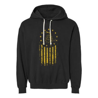Gadsden Flag Snake Betsy Ross Flag 13 Colonies Vintage Garment-Dyed Fleece Hoodie