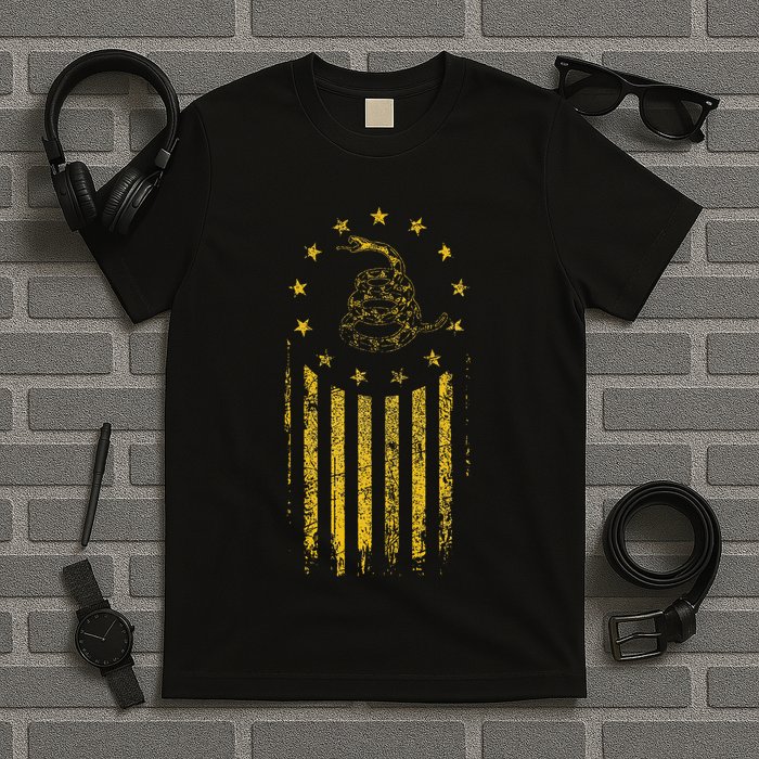 Gadsden Flag Snake Betsy Ross Flag 13 Colonies Vintage T-Shirt