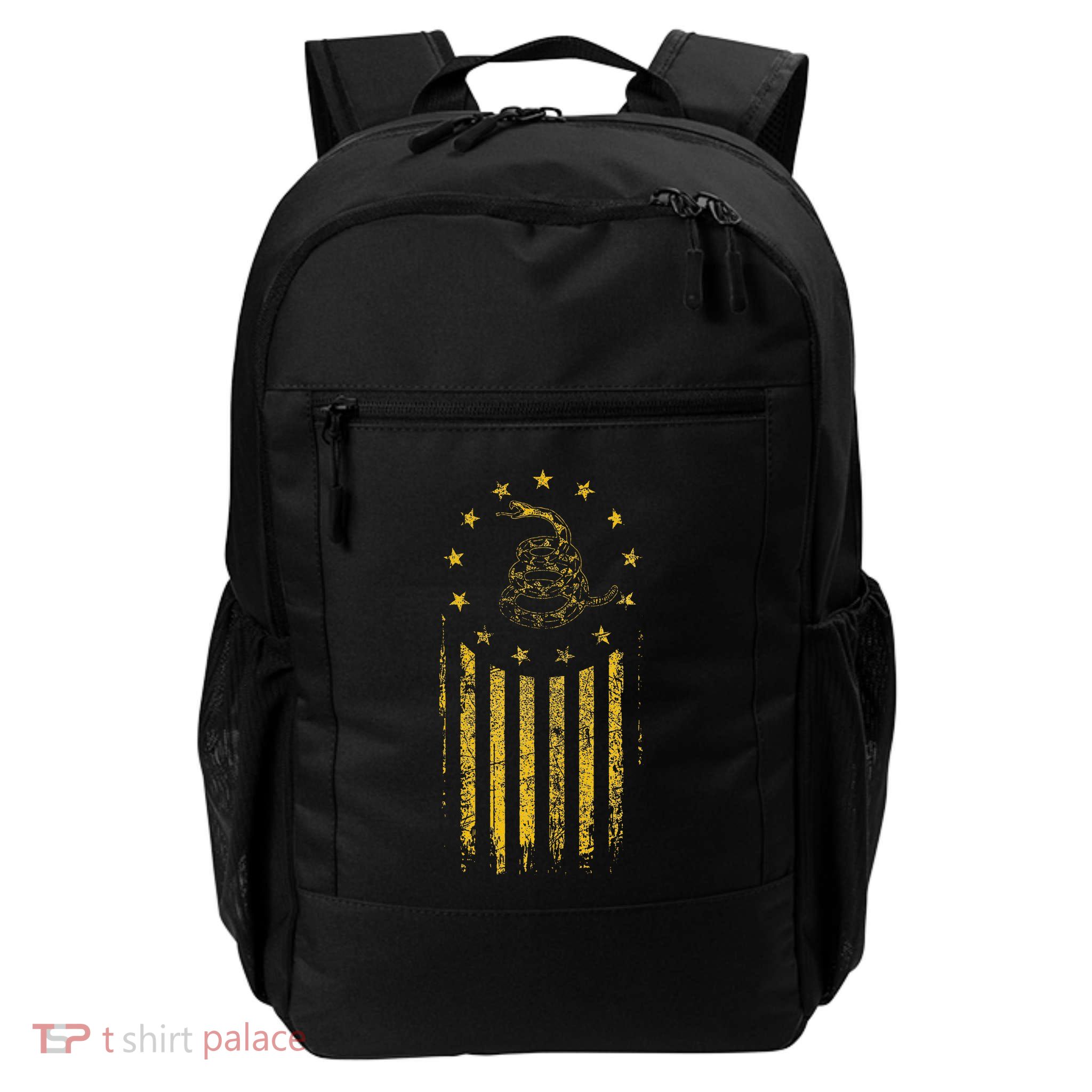 Gadsden Flag Snake Betsy Ross Flag 13 Colonies Vintage Backpack