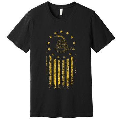 Gadsden Flag Snake Betsy Ross Flag 13 Colonies Vintage Premium T-Shirt