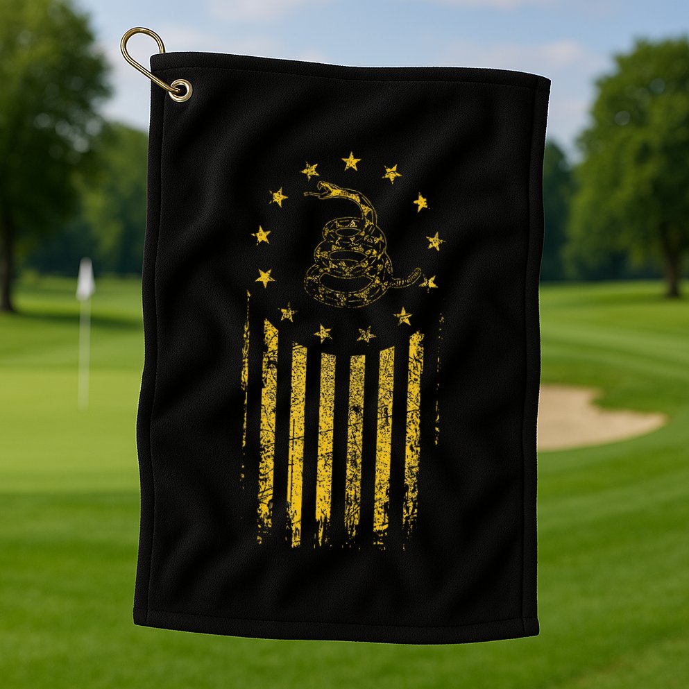 Gadsden Flag Snake Betsy Ross Flag 13 Colonies Vintage Golf Towel