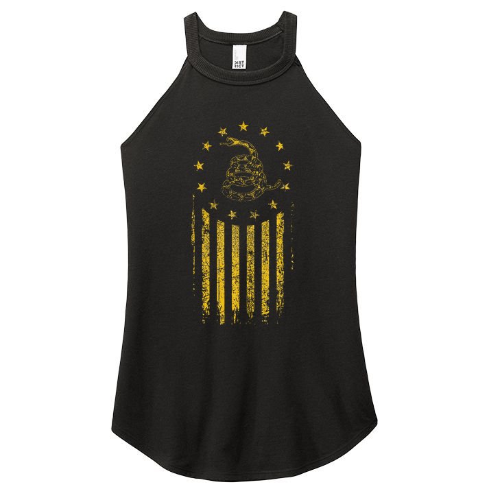 Gadsden Flag Snake Betsy Ross Flag 13 Colonies Vintage Women's Perfect Tri Rocker Tank