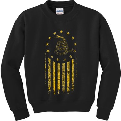 Gadsden Flag Snake Betsy Ross Flag 13 Colonies Vintage Kids Sweatshirt