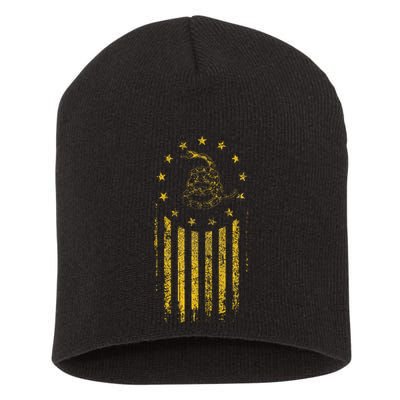 Gadsden Flag Snake Betsy Ross Flag 13 Colonies Vintage Short Acrylic Beanie