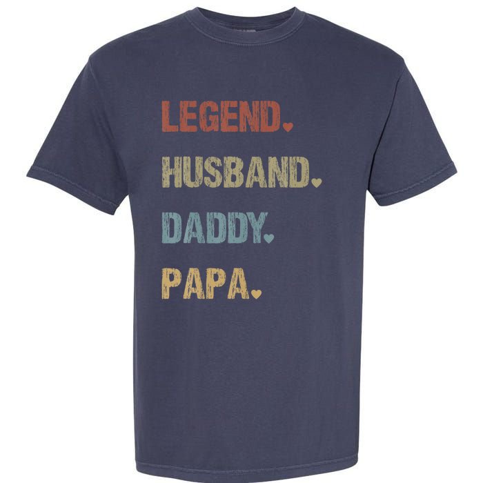 Grandpa Father S Day Legend Husband Dad Papa Vintage Retro Garment-Dyed Heavyweight T-Shirt