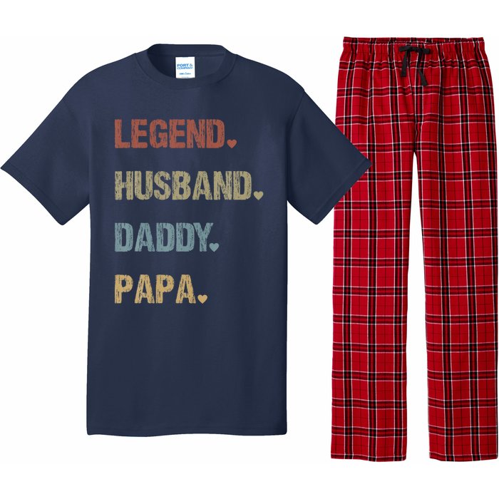 Grandpa Father S Day Legend Husband Dad Papa Vintage Retro Pajama Set