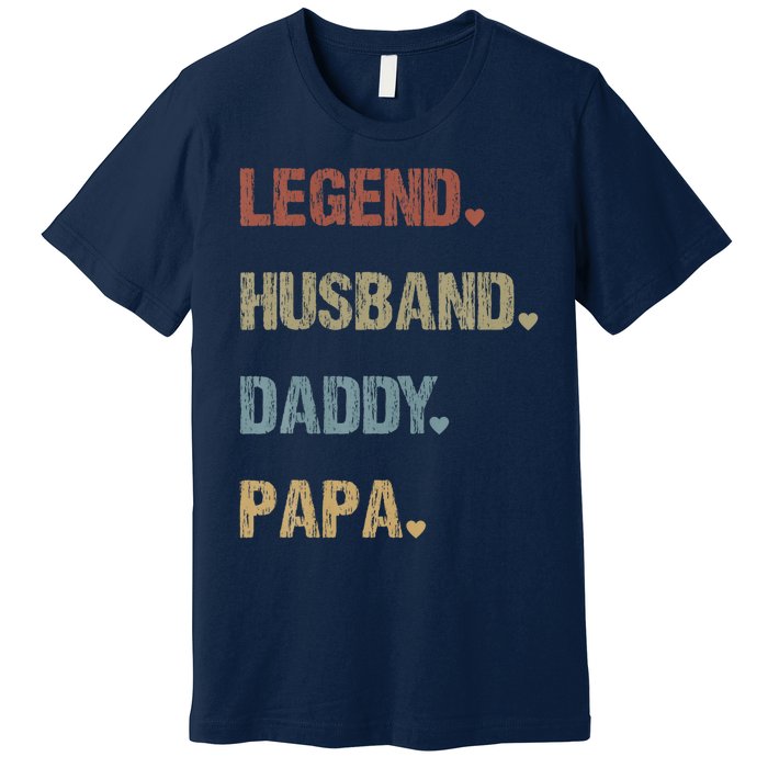 Grandpa Father S Day Legend Husband Dad Papa Vintage Retro Premium T-Shirt