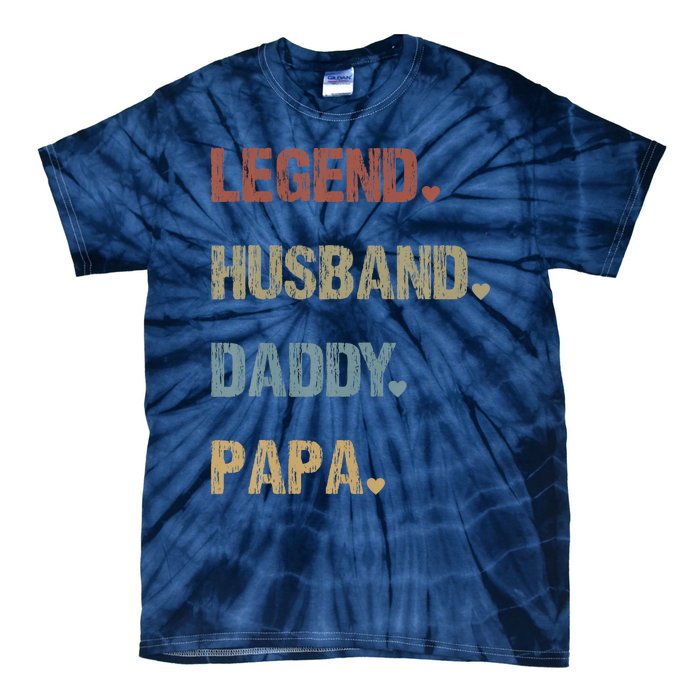 Grandpa Father S Day Legend Husband Dad Papa Vintage Retro Tie-Dye T-Shirt