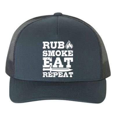 Grilling Funny Saying Rub Smoke Eat Repeat Gift Yupoong Adult 5-Panel Trucker Hat