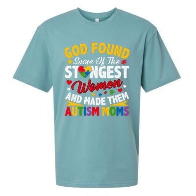 God Found Strongest Women And Made Them Autism Mom Sueded Cloud Jersey T-Shirt