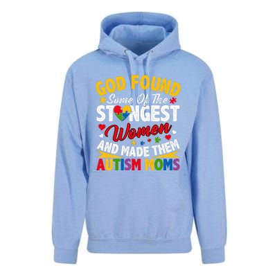 God Found Strongest Women And Made Them Autism Mom Unisex Surf Hoodie