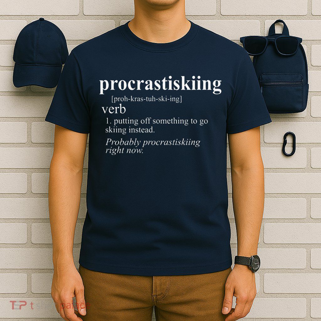 Gifts For Skiers  Procrastiskiing Funny Skiing T-Shirt