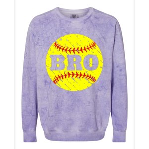 Girl Fastpitch Softball Brother Funny Colorblast Crewneck Sweatshirt